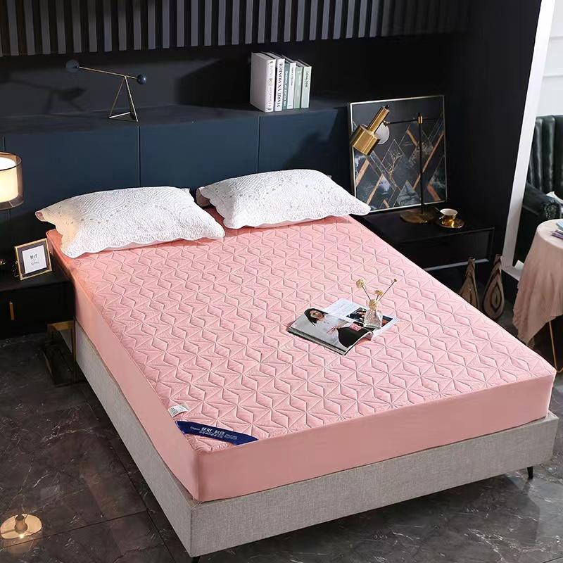 Husă de saltea îngroșată, impermeabilă, de culoare solidă, moale, prietenoasă cu pielea, husă de pat matlasată, dimensiune personalizată, cearșaf îmbrăcat fără fată de pernă