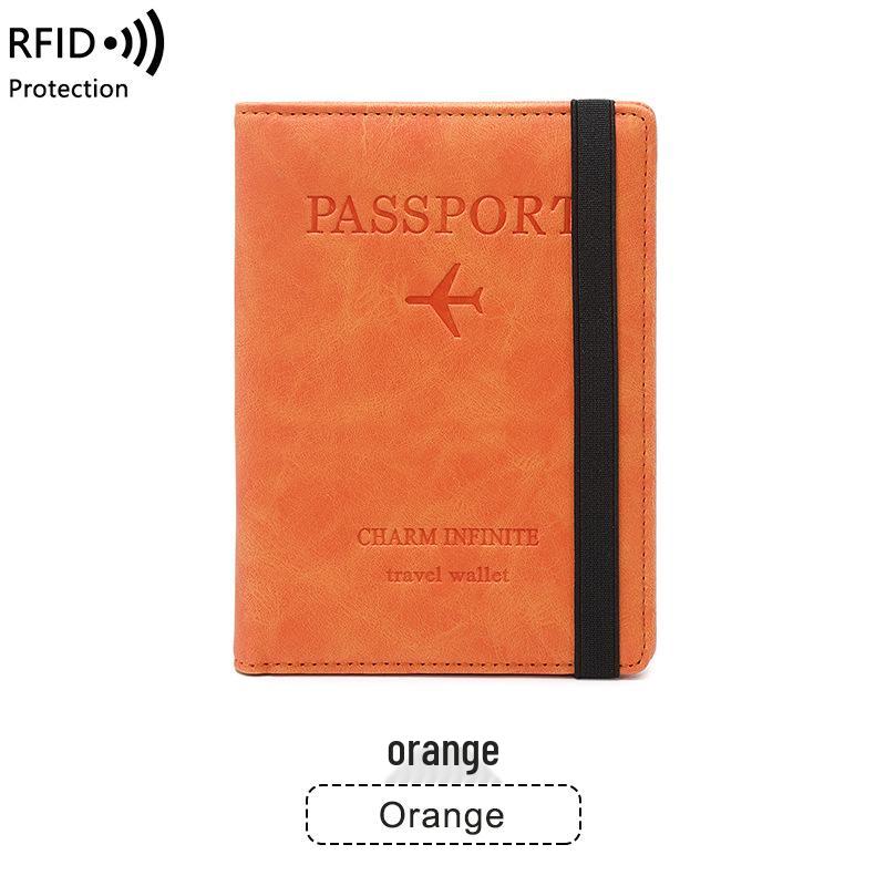 RFID-Blocking PU Leather Passport Holder: Chic, Multifunctional Travel Document Case