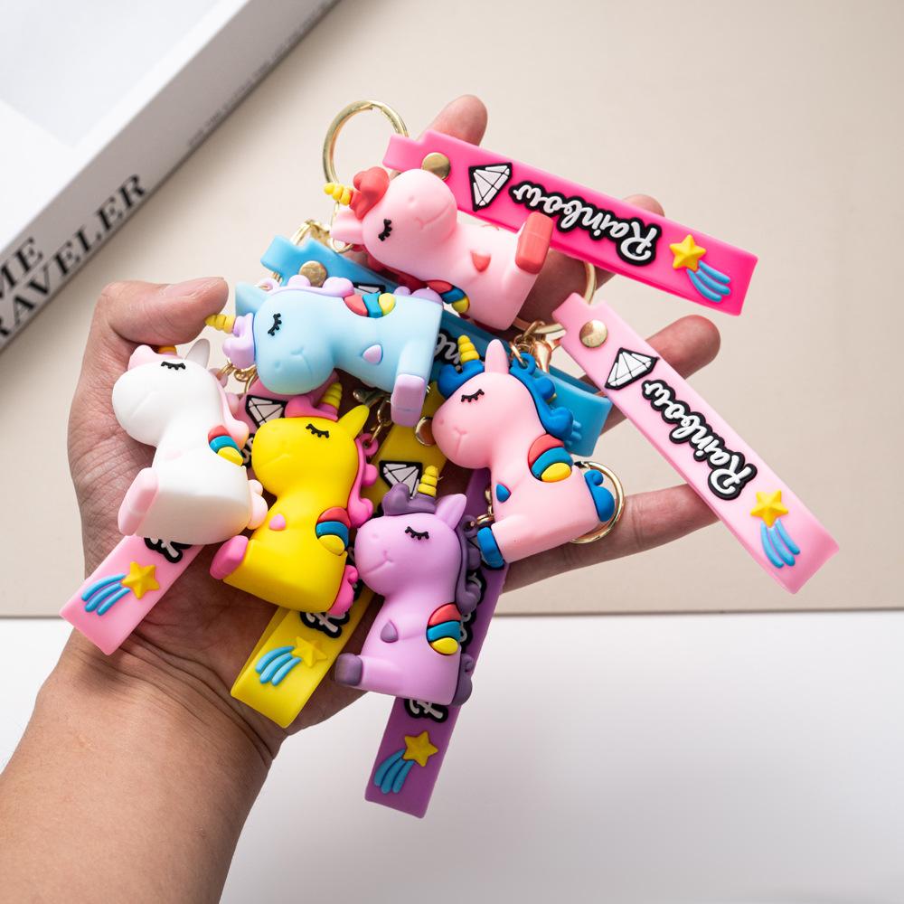 Cartoon Unicorn Keychain Pendant, Year Of The Horse New Year Collection, Bag Hanging Decoration, Car Keychain