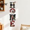 Wooden Holiday Door Decor 4Pcs Christmas HOME Letter Wall Decor, Hanging Sign with Nutcracker Snowman Vintage Country Signs Tree Art, Waterproof