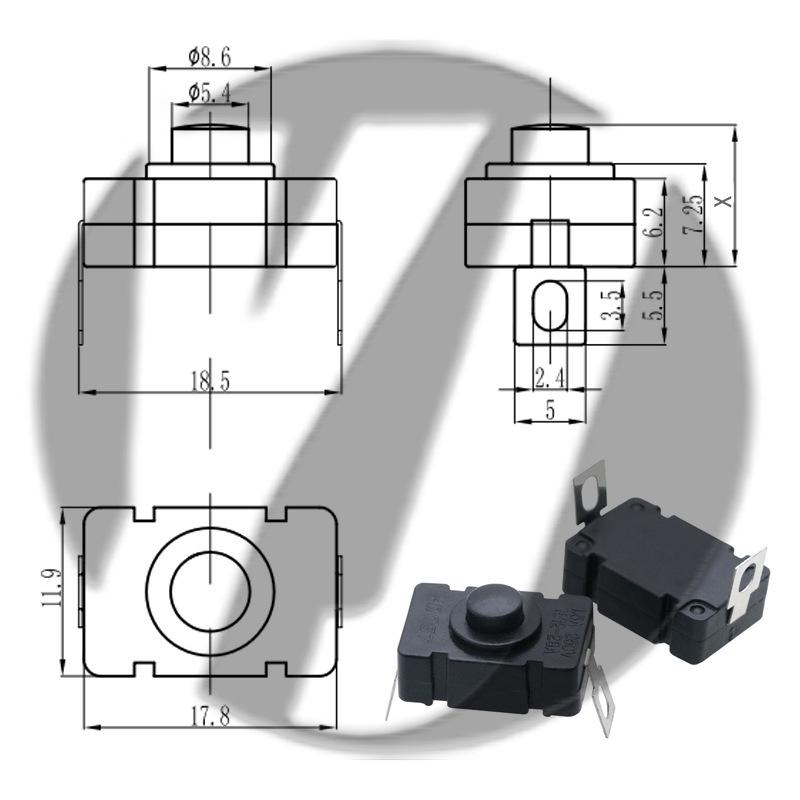 12x12 LED Flashlight Desk Lamp with Self-Locking Power Switch