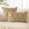 HAPIHAPPY Plush Throw Pillow Covers 12X20 Set of 1 Faux Fur Wool Bed Sofa Living Room Throw Pillow Covers Soft Home PillowCovers
