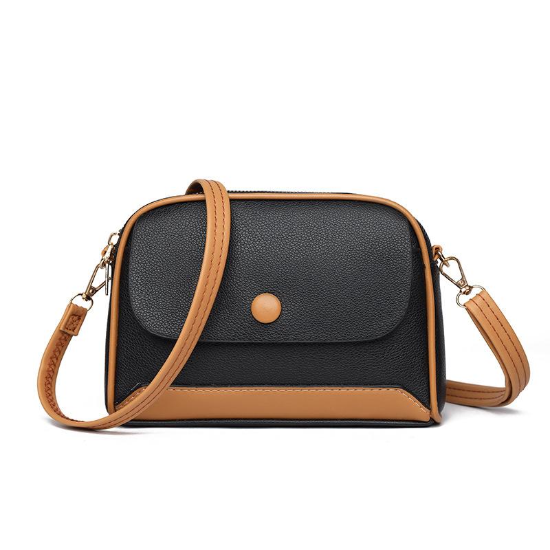 

Trendy solid color covered crossbody bag, women s shoulder bag, mini small bag 20.5*6*15cm чорний