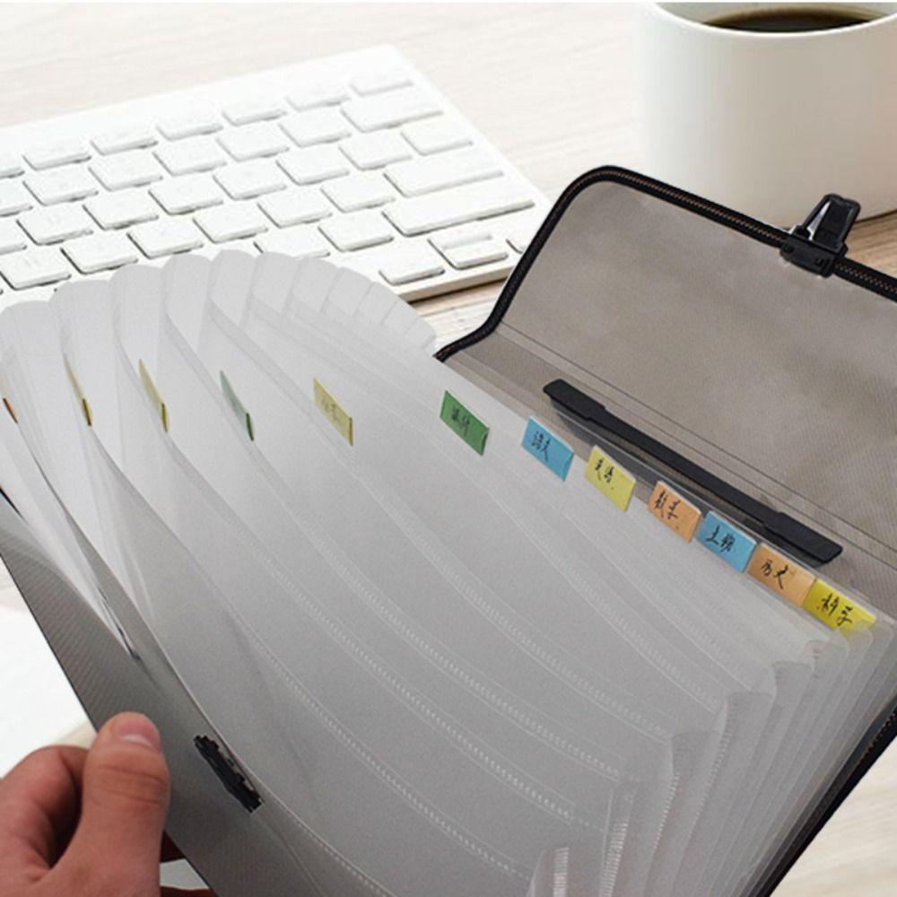 Dustproof Handheld File Bag Waterproof Expanding Document Organiser Accordion File Folder  Business