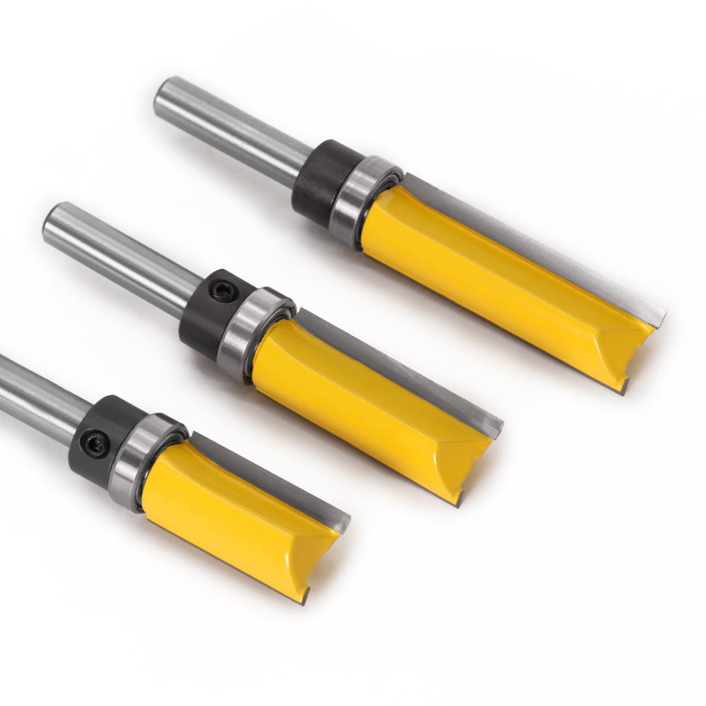 3PCS Router Bits Set 3/8 Inch Shank 5/8 Inch Double Flute Straight Bit for Woodworking Milling Cutter Tool