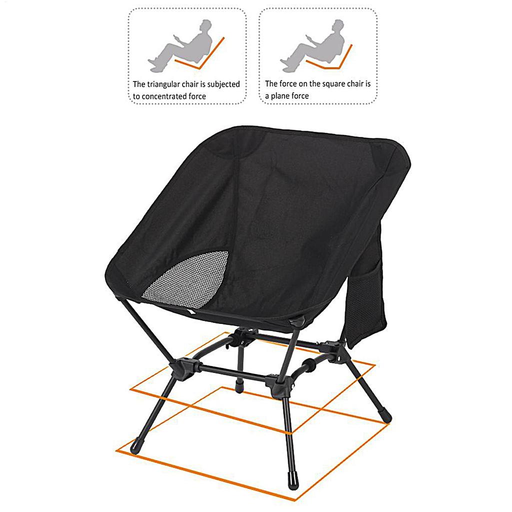 Outdoor Folding Chair Small Portable Beach Seat Camping Chair With Side Pocket For Picnic Hiking Fishing Poolside Garden