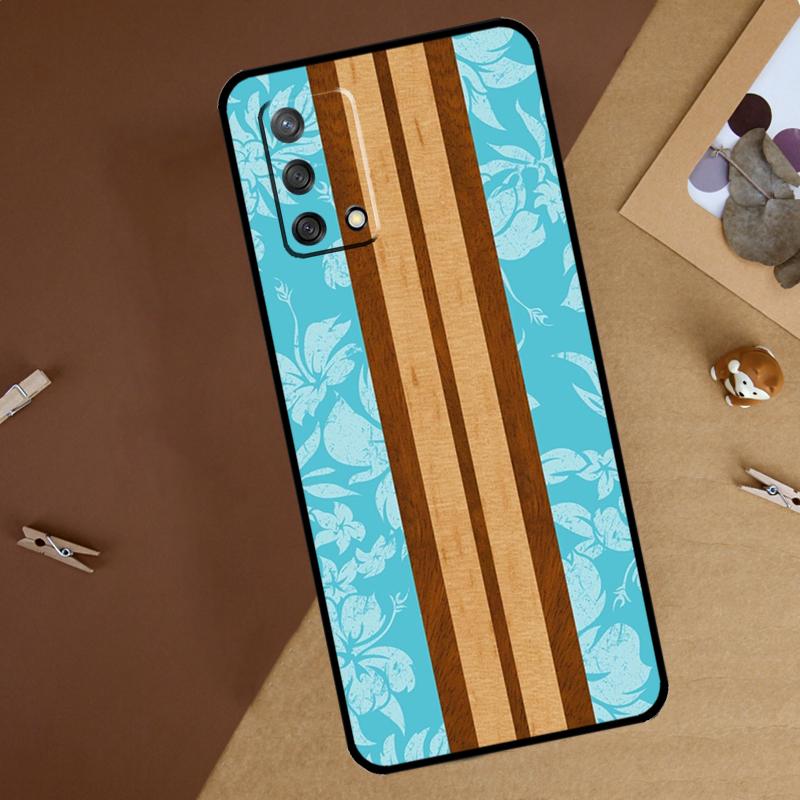 

Beach Hawaiian Faux Koa Wood For Oppo A60 A40 A80 A74 A94 A54 A18 A38 A58 A78 A98 A16 A76 A96 A15 A57S A17 A77 Phone Case OPPO A78 5G