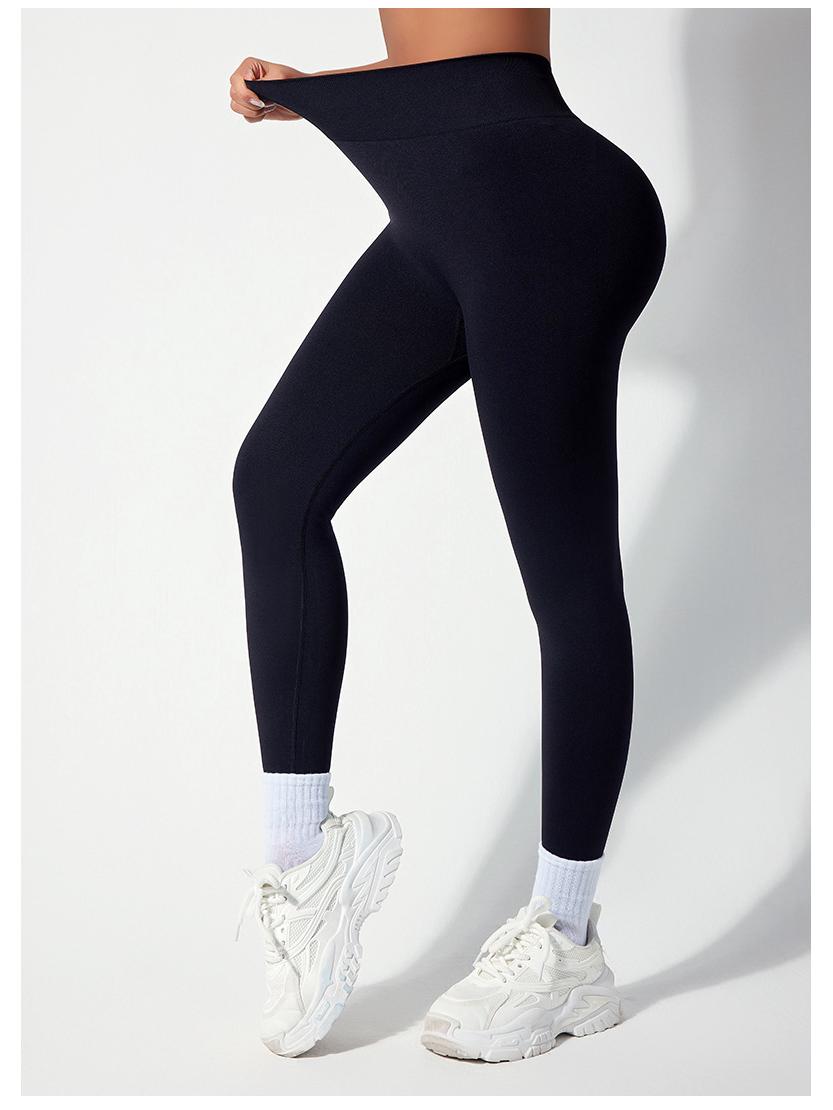 

Женские брюки для йоги из лайкры с высокой талией - Контроль живота, Эффект «персика», Леггинсы для бега и фитнеса XXXL (90kg-103kg) чёрный