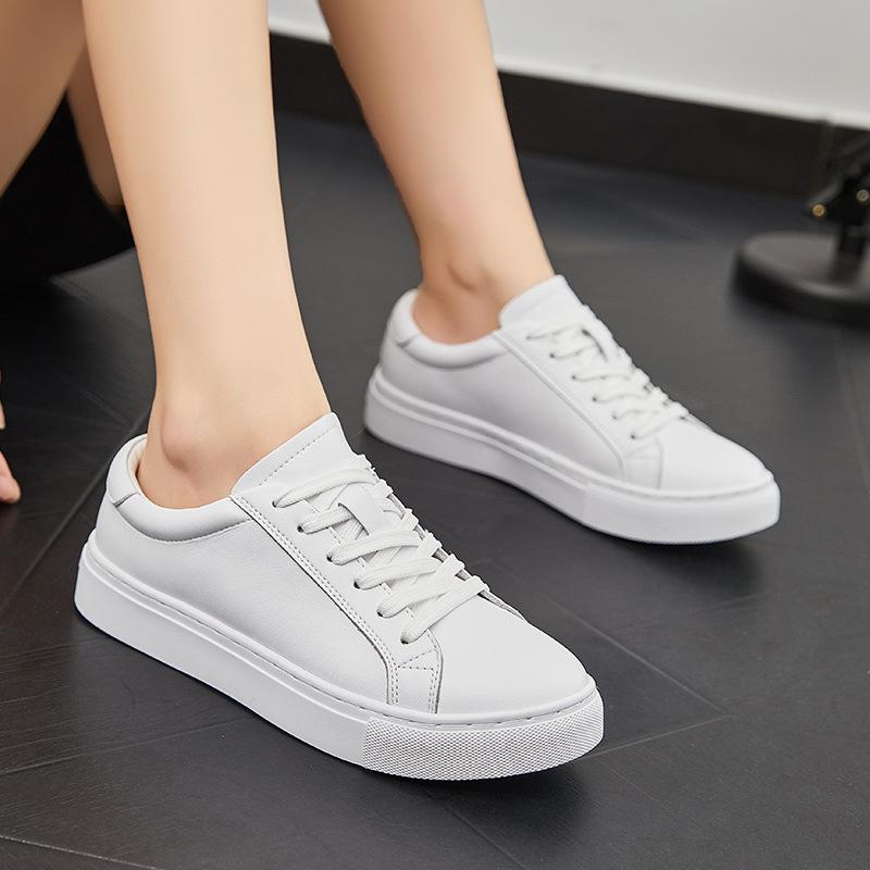 

Summer cowhide board shoes men s, trendy versatile sports and leisure little white shoes large size men s shoes couple shoes 36