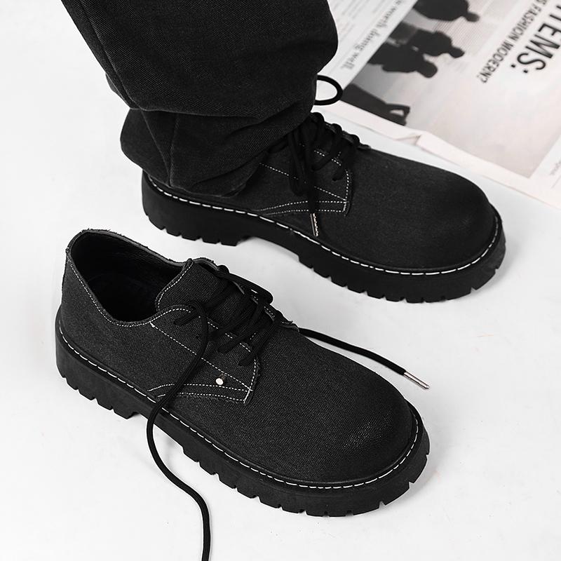 2025 White Retro Derby Shoes Man Large Size 46 British Style Heighten Platform Shoes For Man Big Round Toe Designer Men's Shoes