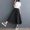 Women's Hepburn Style Plaid Midi Skirt - Three-Piece Dark Irregular A-line for Summer