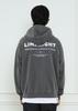 Limelight Apparel Pigment Back Logo Oversized 2-Way Zip-Up Hoodie (Charcoal/White)