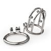Men Short CB Lock Penis Cage Cock Lock Stainless Steel Chastity Lock Sex Toy Femdom BDSM Slave Cock Ring Ball Stretcher