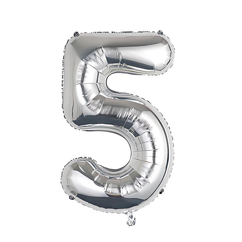 32-Inch Body Shaping Numeric Balloons - Gold & Silver, Floating Birthday & Celebration Decor
