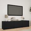 TV Stand with LED Lighting Black 165 X 34 X 40 Cm Engineered Wood