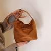 Sac à main en daim avec boucle en corde décontractée, sac à bandoulière multicolore, bretelles réglables, sac fourre-tout de travail, sac seau à bandoulière