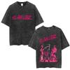 British Classic Virtual Band Gorillaz Poster Tshirt Men Women Streetwear Hip Hop Vintage Washed Cotton Top Oversized Summer Tee