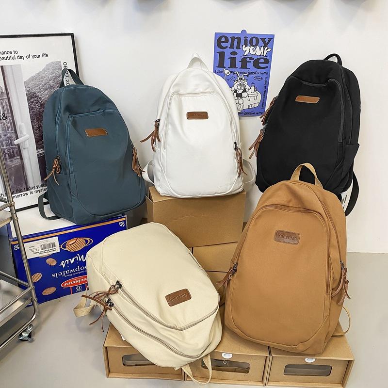 Backpack Nylon Washed Cloth Backpack Male and Female College Students Couple Backpack Student Large Capacity School Bag