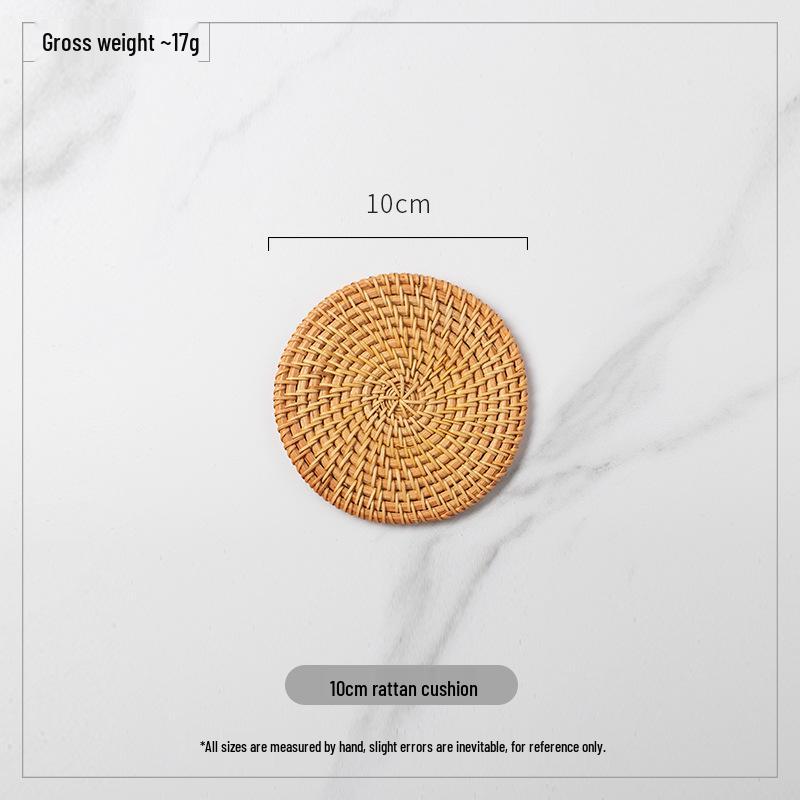 Vietnamese Rattan Tea Coaster Set: Autumn-Inspired Insulating Mats for Tea Ceremony and Kung Fu Tea Set Accessories