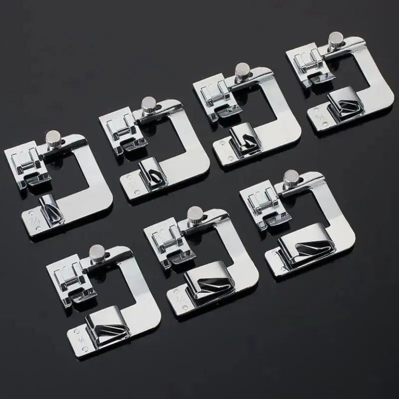 9mm /13mm /19mm /25mm Dikiş Makinesi Ayağı Pres Ayağı Rulo Etek Ayağı Ev Çok Fonksiyonlu Dikiş Aksesuarları