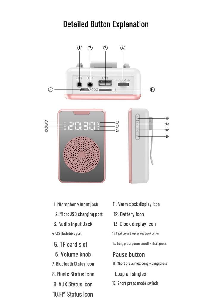 Portable Bluetooth Microphone & Loudspeaker for Teaching, Tour Guides, and Outdoor Use