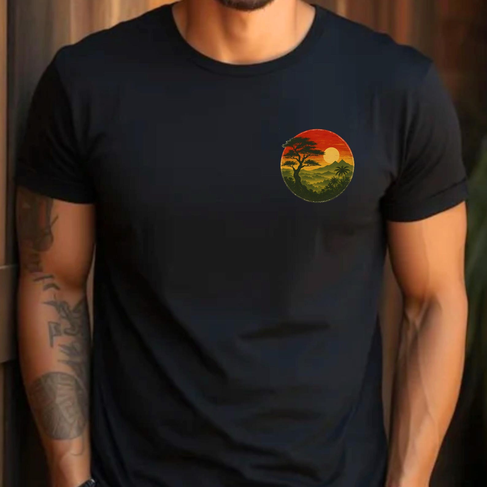 Irie Sunset T-Shirt, Unisex Reggae Music Tee, Jamaica Vibes S