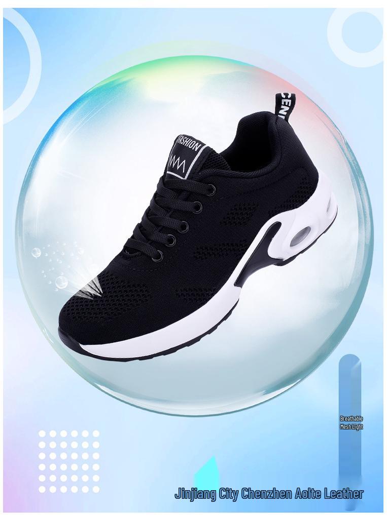 Pantofi de alergare respirabili din plasă Flyknit cu pernă de aer pentru femei plinute