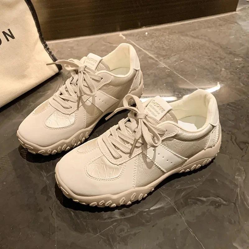 

Женские удобные ретро спортивные туфли Толстая подошва Каблук Увеличение Обувь Dequn Повседневная обувь для бега Летнее поступление 40