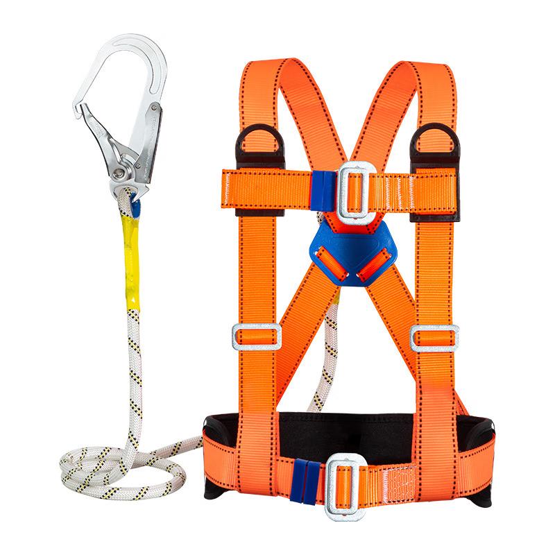 Fall Protection Safety Harness with Double Lanyard