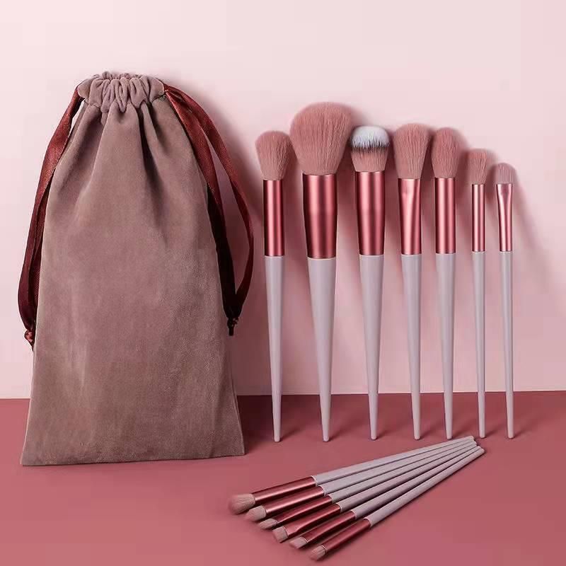 

Makeup Brush Portable Small Set for Girls Makeup Tool Brush Concealer Eye Shadow Powder Brush Beauty Beginner New Arrival Full Set Tea + Bag