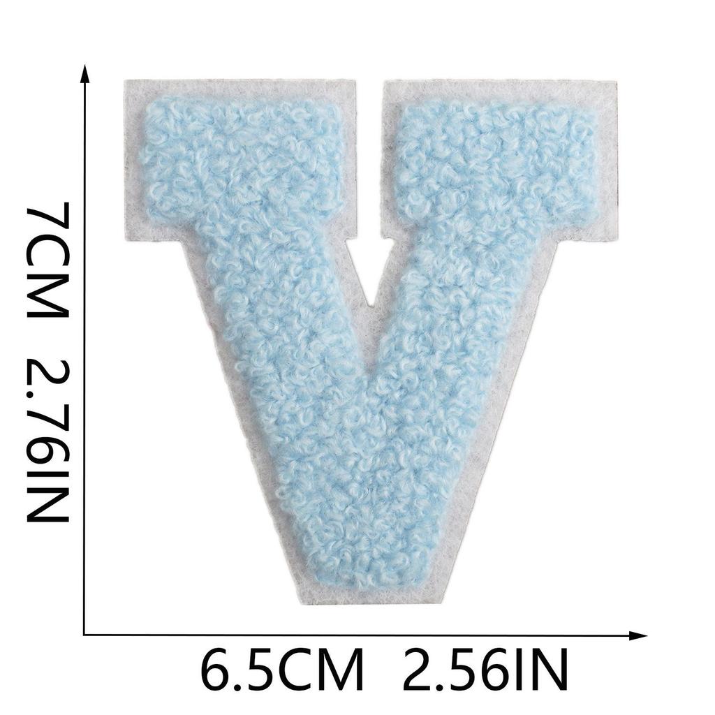 Roaring Sky 7cm Light Blue Chenille Embroidery Patch for Bags and Decor