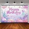 2D Pastel Underwater World Backdrop Pink Happy Birthday Kids Studio Photography Background