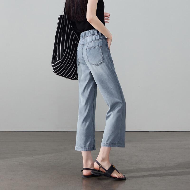 SOFSIL Women's Summer Retro Cropped Flared Jeans