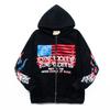 Skull 3D Print Zip-Up Hoodie Men Women Casual Hip Hop Loose Fit Sweatshirt