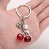 Trendy Cute Pearl Cherry Keychain for Women – Versatile Bag Ornament