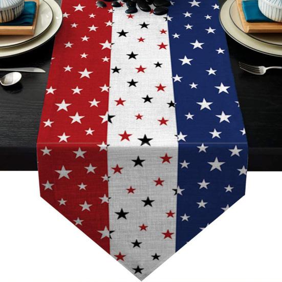 4th of July Table Runner Patriotic Table Decoration Stars And Stripes Table Runner for American Independence Day 250th Anniversary Party Memorial Day