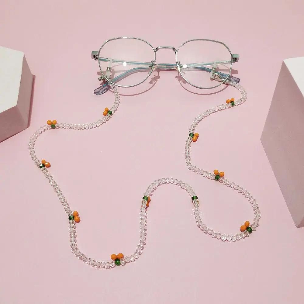 Straps Cherry Eyeglass Lanyard Anti-lost Unisex Acrylic Beaded Chain Face Mask Necklace Crystal Glasses Chain Mask Cord Holder