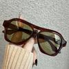 Vintage Round Sunglasses For Women Men Oversized Frame Double Bridges Eyewear Female Fashion Chic Sun Glasses Green Shades