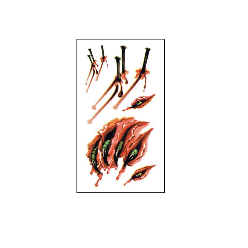 Halloween Temporary Tattoos Realistic Tattoo Stickers Halloween Party DIY Bloody Halloween Decorations Halloween Look 1PC