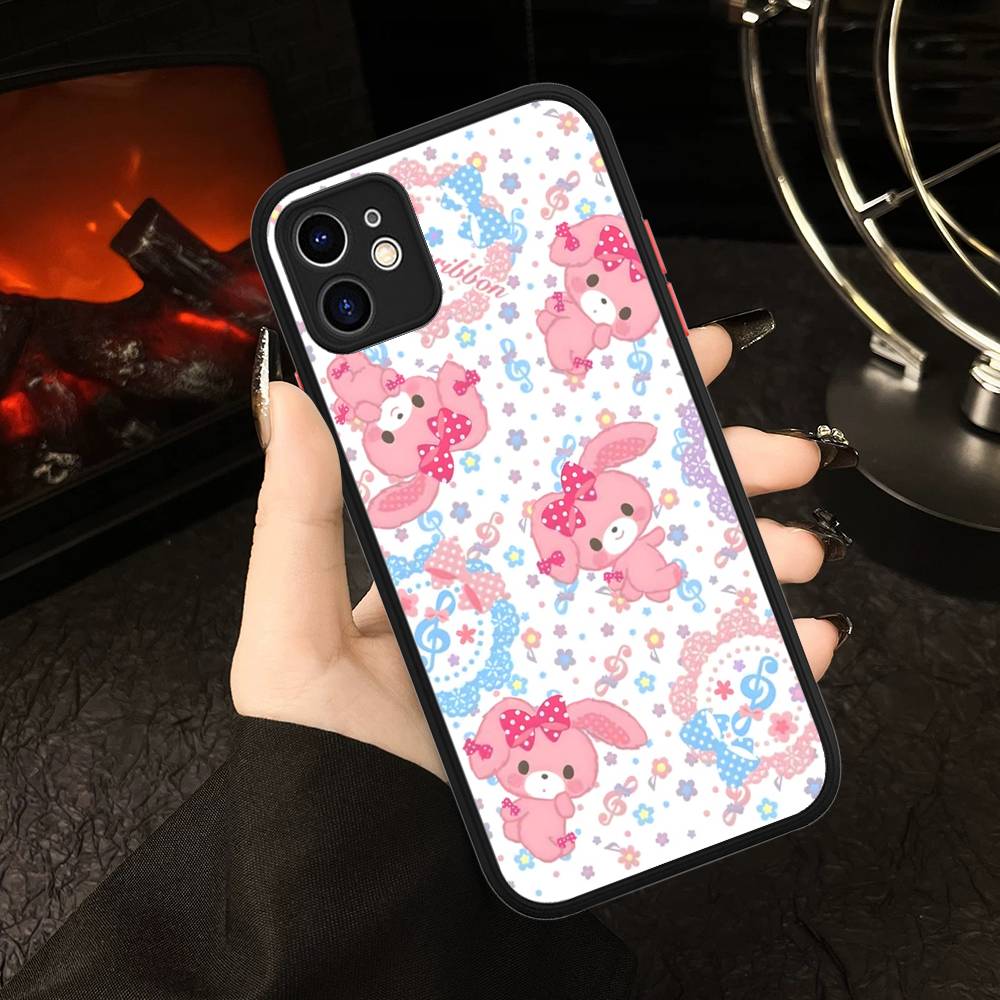 Cute Cartoon Bonbonribbon For IPhone 11 12 13 14 15 16 Pro Max Plus Matte Translucent Phone Cover