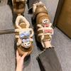 Cute cartoon thick-soled heightening fluffy shoes 2025 autumn and winter new non-slip, wear-resistant, piled warm soft-soled cotton shoes for women