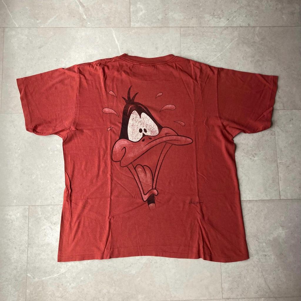 Vintage 90s Looney Tunes Daffy Duck Cartoon TV Movie Distressed T-Shirt Size XL