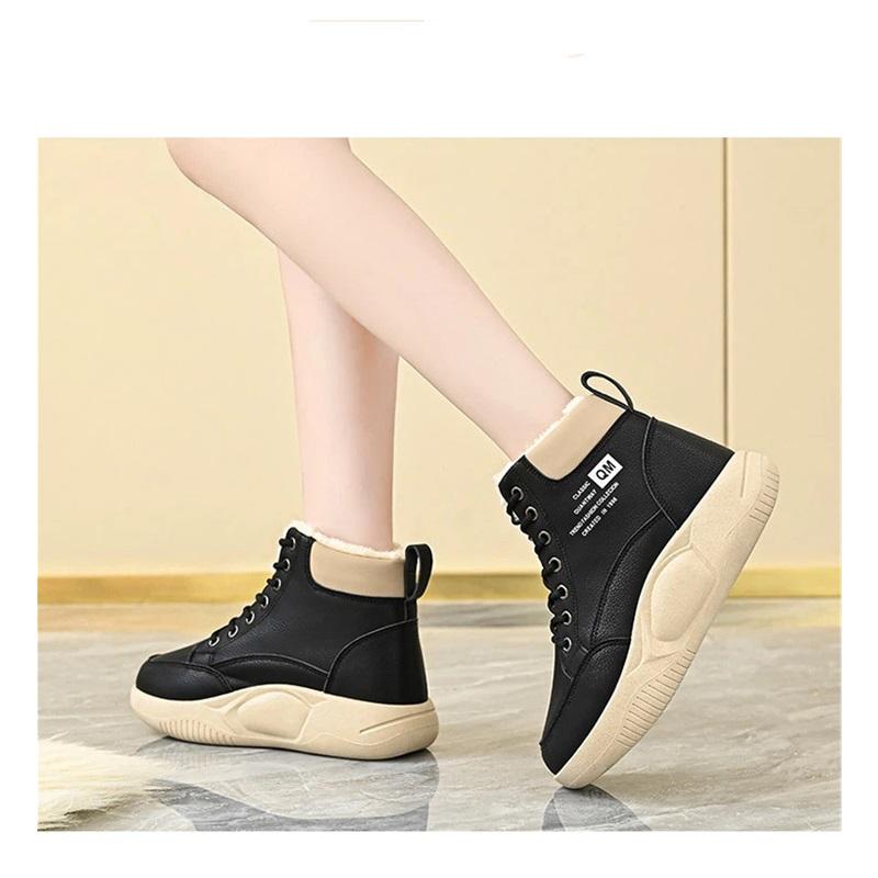 Women's Winter Thick And Warm High Top Shoes With Added Fleece Cotton Shoes