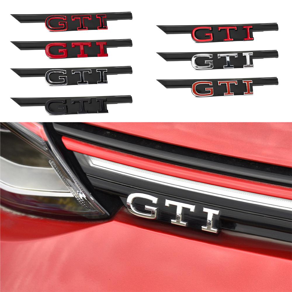 1pcs New ABS GTI Letter Front Grille Emblem Replacement Type Valve Cap For VW Golf 6 7 8 Rline GTI Volkswagen CC Car Accessories