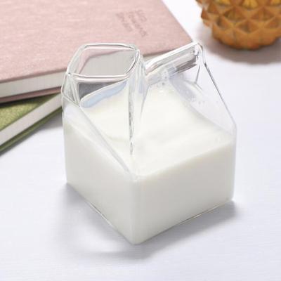 1Pc 300Ml Halb Pint Milch Karton Stil Kreative Mini Creamer Krug Glas Milch Becher