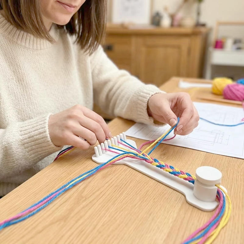 Practical 3D Printing DIY Rope Braiding Rack Mini Handmade Handcraft Weaving Tool Plastic Adjustable Weaving Toy Bracelet Making