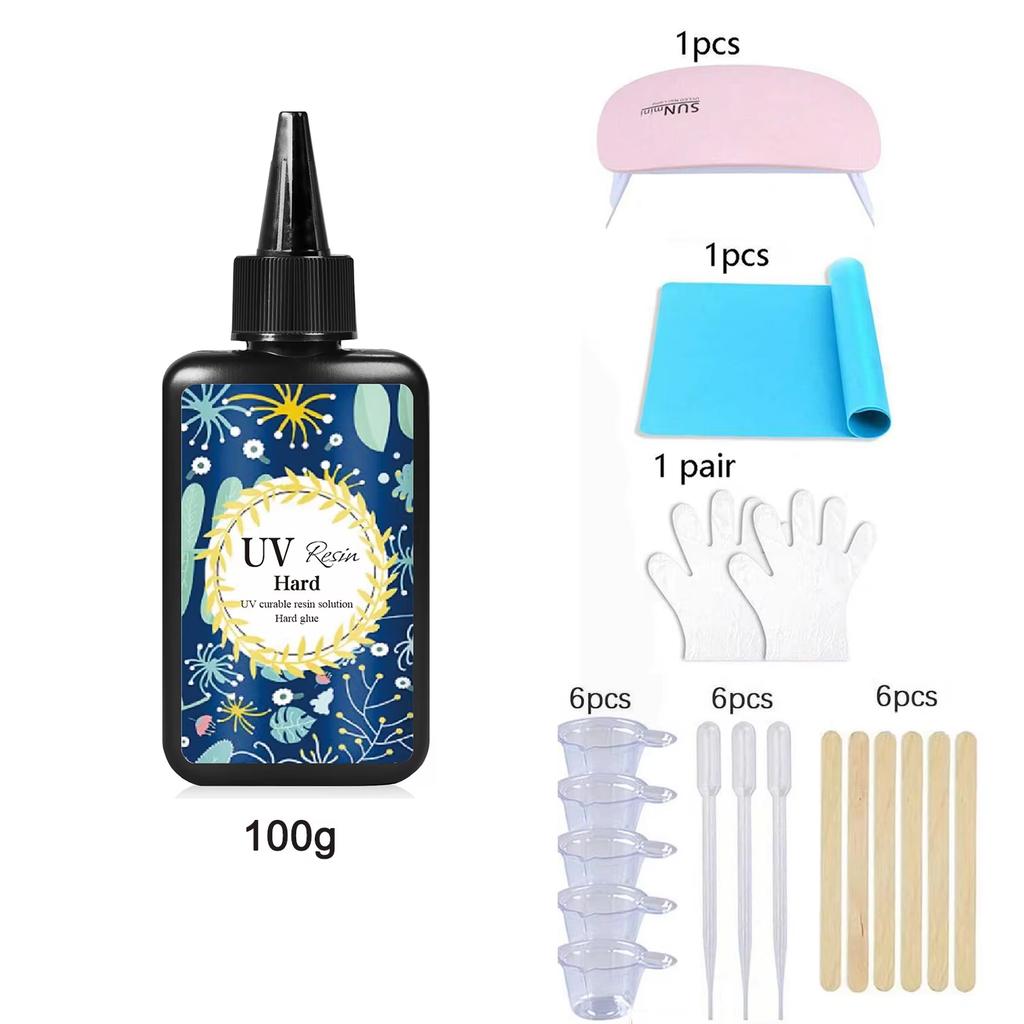 UV Resin Clear, Hard, Upgraded Crystal Clear Epoxy Resin Up Premixed UV Cure Resin For Craft Jewelry Making Resin Craft Casting