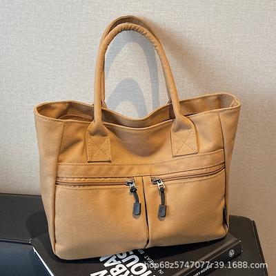 Fashion Casual Large Capacity Shoulder Bag Bag Women's 2025 New Summer Canvas Bag Trendy Versatile Underarm Tote Bag