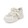 Women's color matching lace-up thick-soled muffin and little white shoes mesh love women's single shoes travel shoes