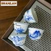 55ml Hand-painted Blue And White Landscape Teacups  Ceramic Tea Mug Chinese Kung Fu Master Cup Small Tasting Teaware Drinkware